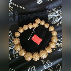 Christian Siriano Gold and White Necklace